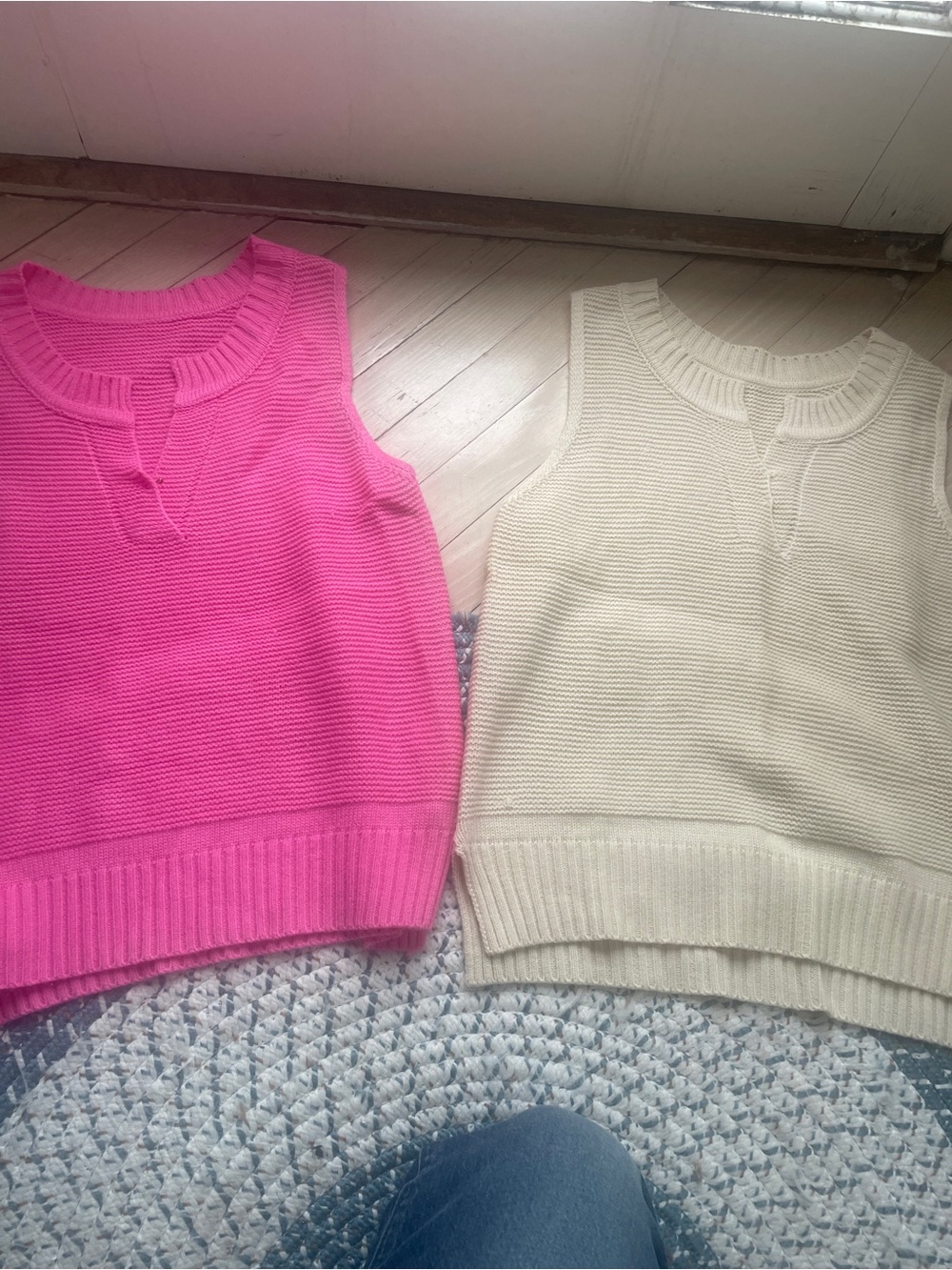 Women’s Sleeveless Sweater bundle - Pink and Cream